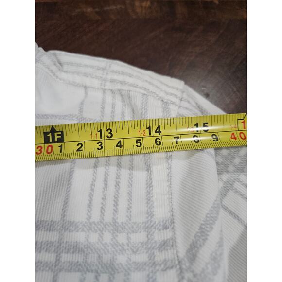 NWT Chico's White Plaid Corduroy Shirt Button Down Size 2 Medium M Women's - Picture 7 of 9